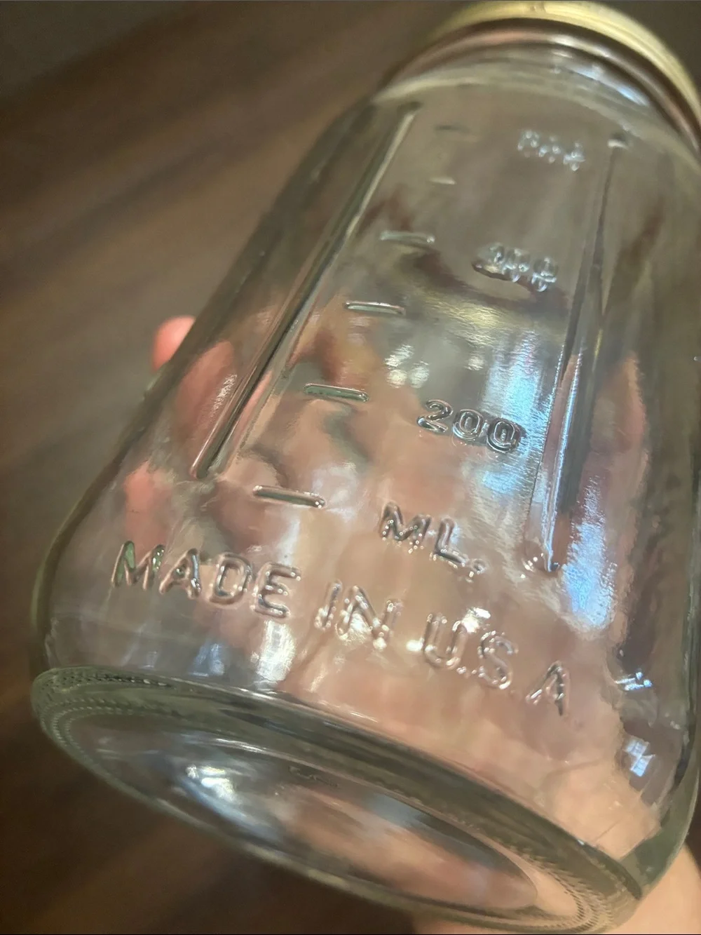 BALL Wide Mouth Glass Mason Jar Embossed Fruit Gold Lid Clear 24 OZ 3 Cups